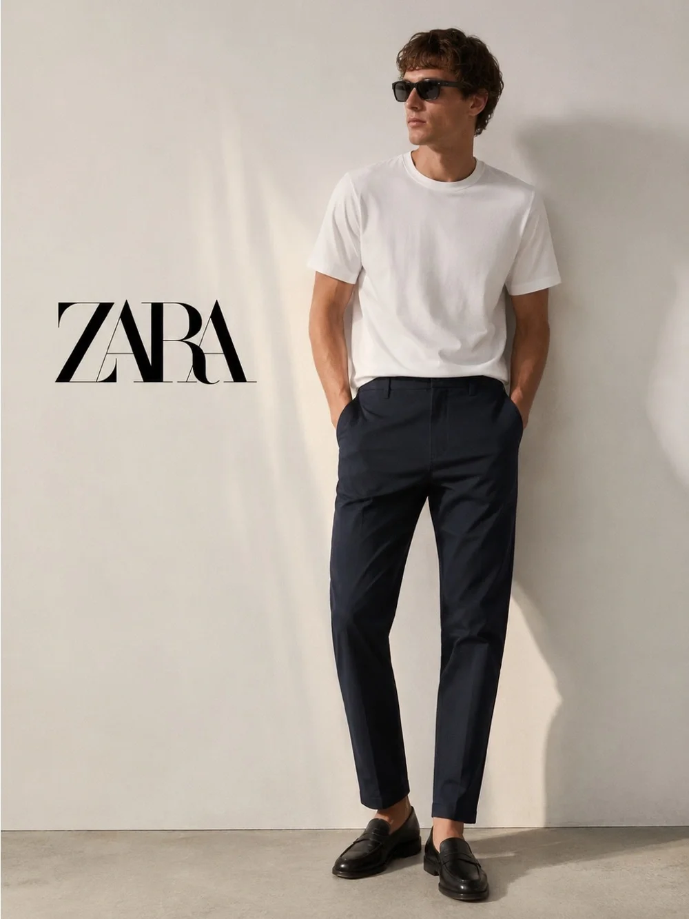 ZARA Men's NAVY BLUE TEXTURED STRETCH PANTS Size 31